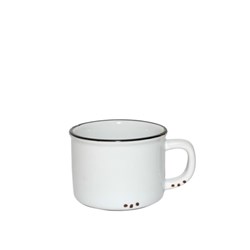 Bistrot Espresso Cup White Black Rim 75ml