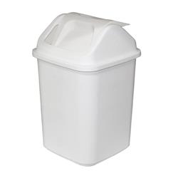 Swing Top Tidy Plastic Bin White 20L