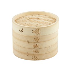 Bamboo Steamer 2 Tier + Lid 175mm Natural Davis & Waddell