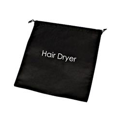 HAIRDRYER BAG W/- DRAWSTRING BLK 32X30CM NON WOVEN (50)