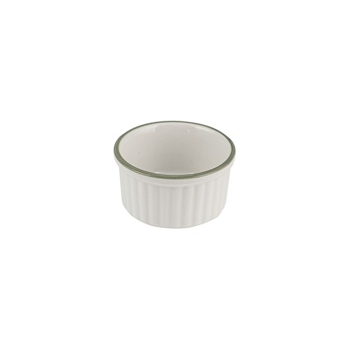 HOMESTEAD RIBBED RAMEKIN 80X41MM OLIVE (12)