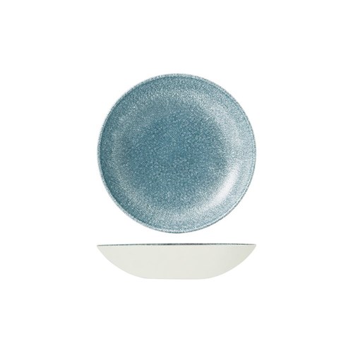 Raku Coupe Bowl Topaz Blue 182mm 