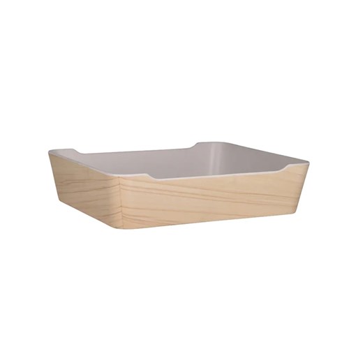 Melamine Bento Tray Box White Wash & White 290mm