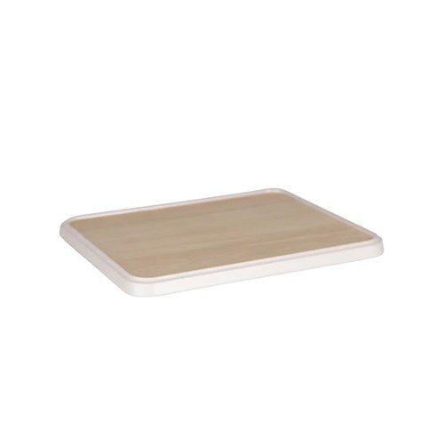 Melamine Bento Tray Lid White Wash & White 300mm