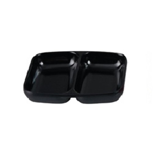 MELAMINE DIVIDED SAUCE DISH 85X70MM BLK (24/120)