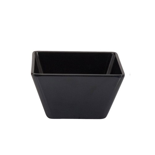 MELAMINE BOWL SQUARE BLK 89X89X50MM (6/24)