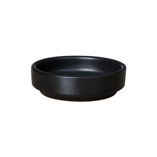 BASICS DISH 75X20MM MATTE BLK STACK (12/144)