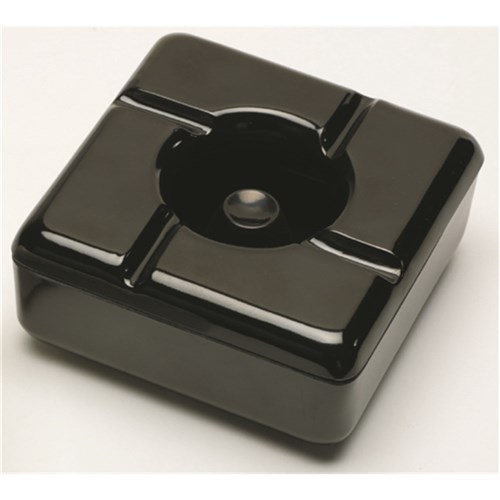 Melamine Windproof Ashtray & Lid Square Black 115mm Compass