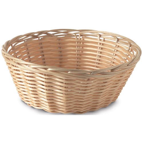 Plastic Bread Basket Round Natural 180mm