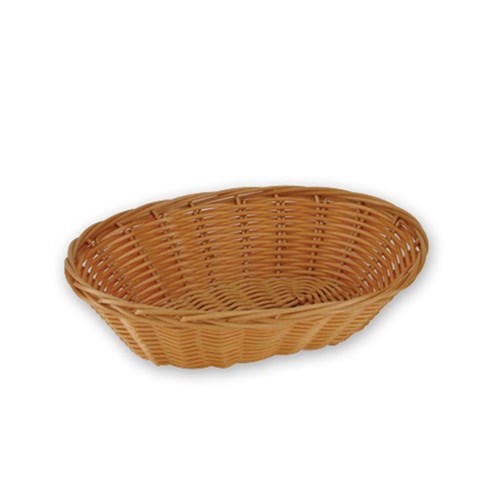 Plastic Bread Basket Oval Natural 230mm