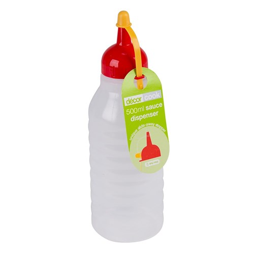 SQUEEZE SAUCE BOTTLE 500ML CLR PLASTIC (6)