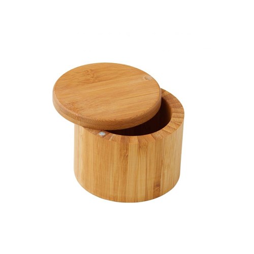 Bamboo Round Salt Box 90x70mm