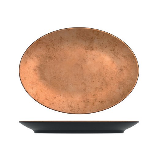 UTAH COPPER OVAL PLATTER 345X250X35MM MELAMINE (6/18)