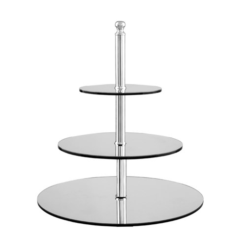 Display Round Stand with 3 Tier Mirror 450mm