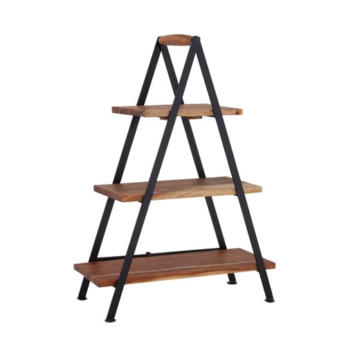 David & Waddell Large 2 Tier Stand Acacia / Iron