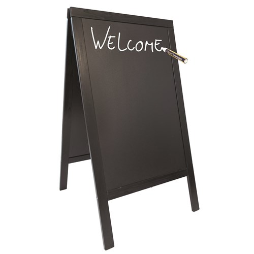 Wooden Sandwich Chalkboard A Frame Black 700x1250mm 