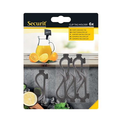 Secuit Black Plastic Clip Tag Holder