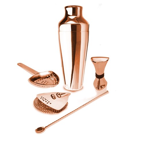 Proshaker Five Piece Cocktail Kit Copper Finish 