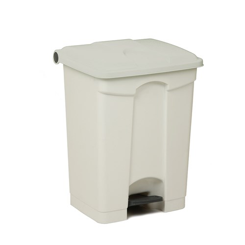 Probbax Pedal Bin Plastic White Base White Lid 70L