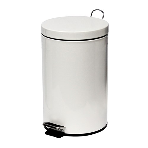 Pedal Bin Round White 12l 