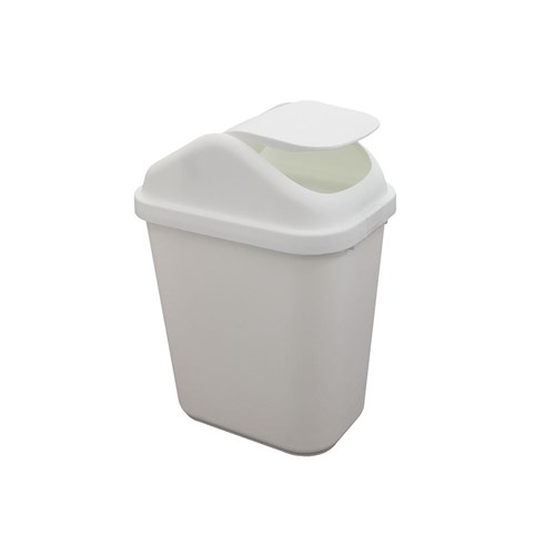 Swing Top Tidy Plastic Bin White 30L