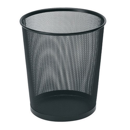 BIN 11LT ROUND WIRE MESH BLK 260X290MM (12)