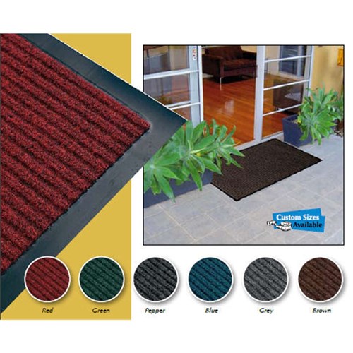 Ribbed Entrance Mat Pepper Black 900x1500mm 