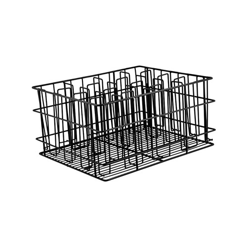 Square Glass Basket Black 16 Compartments 