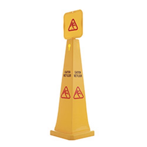 Kleaning Essentials Plastic Wet Floor Safety Cone 915mm Yellow