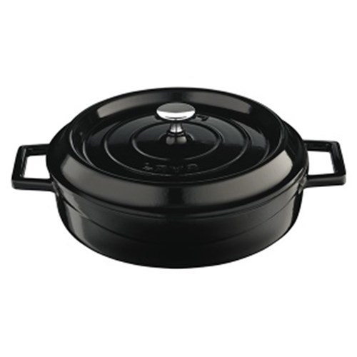 CASSEROLE LOW 280MM BLK CAST IRON