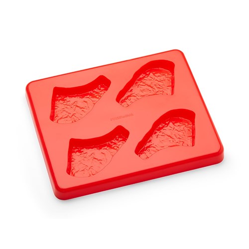 Pork Chop Silicone Food Mould & Lid 4 Portion Red