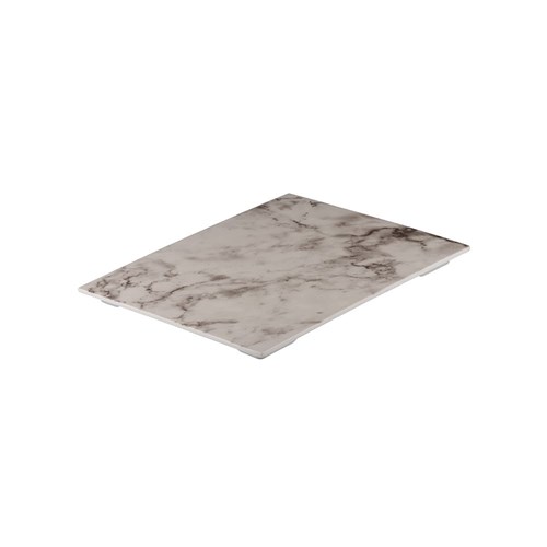 WHT MARBLE 1/2 PLATTER 325X260MM MELAMINE (3/12)