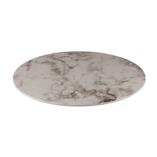 WHT MARBLE RND PLATTER 330MM MELAMINE (3/12)