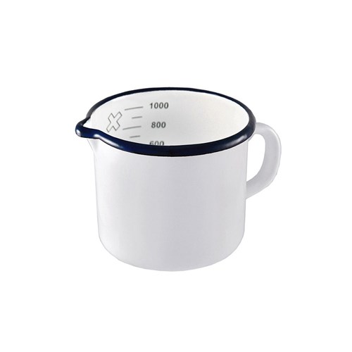 MEASURING CUP 1LT WHT ENAMEL (6)