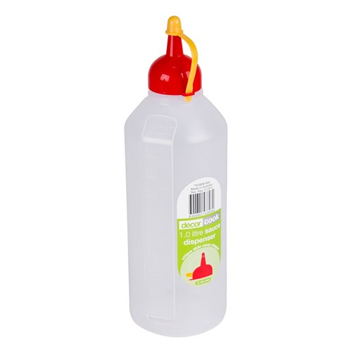 SQUEEZE SAUCE BOTTLE 1LT CLR PLASTIC (6)