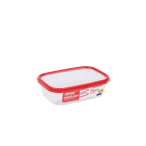 Match-Ups Basics Oblong Container Red 600ml