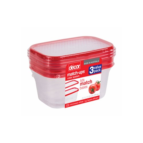 Match-Ups Basics Oblong Container Red 1L