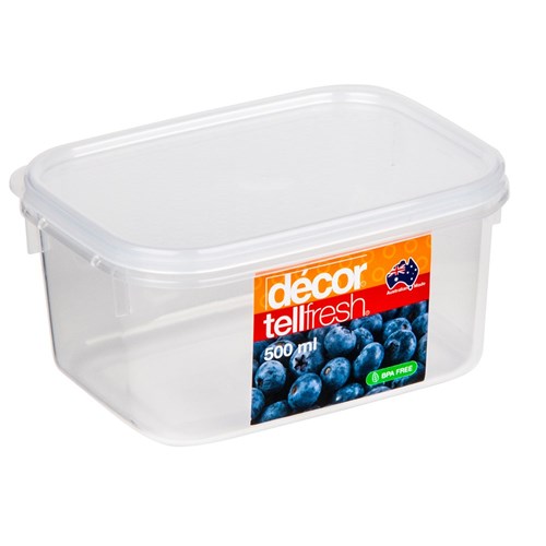 TELLFRESH RECT CONTAINER 500ML 135X100X68MM (12)