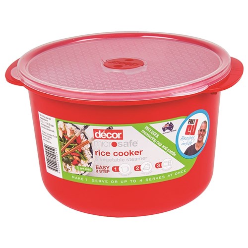 Microsafe Rice & Veg Steamer Red 2.75Lt W/ Clr Lid (3)