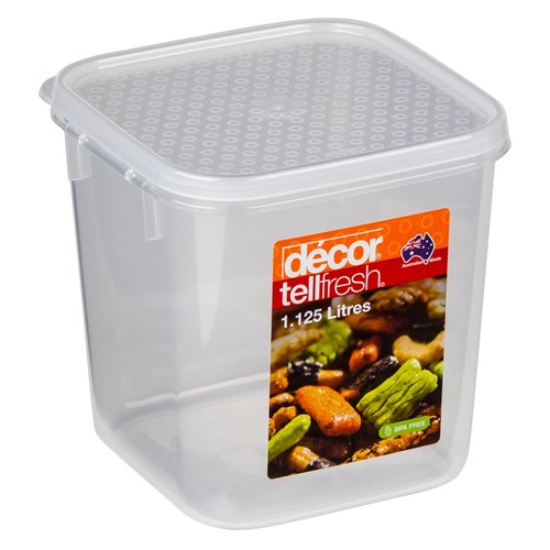 TELLFRESH SQ CONTAINER 1.125LT 120X120X120MM (4)