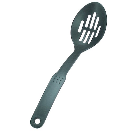 Basting Spoon Nylon Slotted Black 295mm