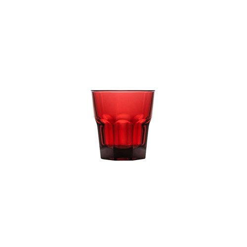 Rocks Tumbler Polycarbonate Plastic Glass Red 240ml