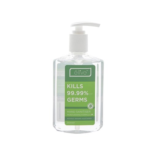 HAND SANITISER 240ML ELIVE 72% ALCOHOL (24)