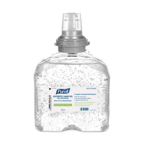 Tfx Antiseptic Hand Sanitiser Gel Refill Clear 1.2l