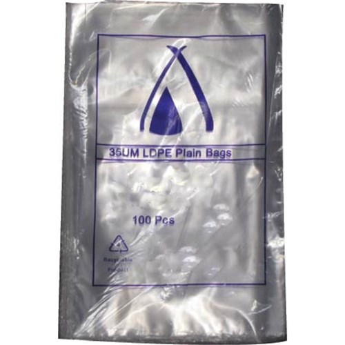 POLY BAG 510X355MM 35UM 100/PKT (10) 20X14