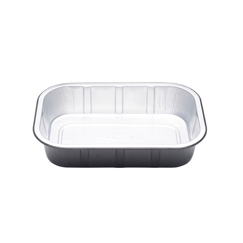 FOIL TRAY 1000ML SMOOTHWALL BLK 220X150X44MM 600/CTN