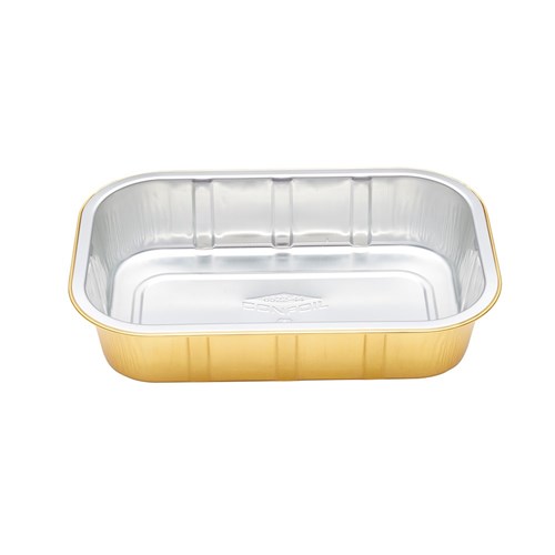 FOIL TRAY 1000ML SMOOTHWALL GOLD 220X150X44MM 600/CTN