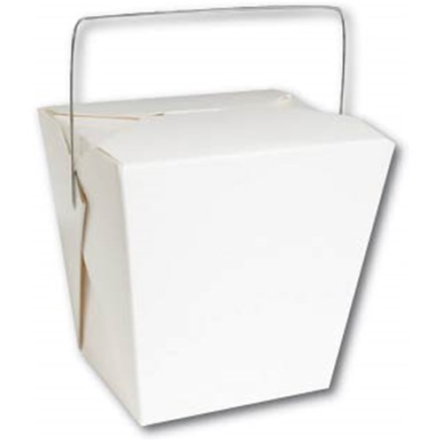 FOOD PAIL WHITE 26OZ 775ML 50/PKT (9) SQUARE BASE & HNDL