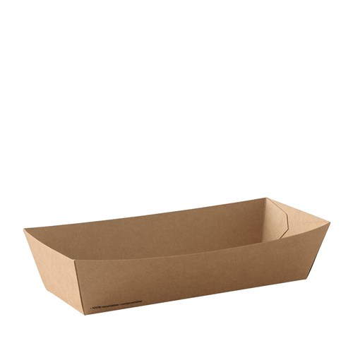 Go Hot Dog Food Tray Kraft Brown