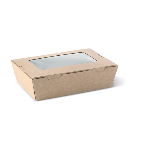 LUNCH BOX BROWN XS WINDOW 120X88X37MM 200/CTN